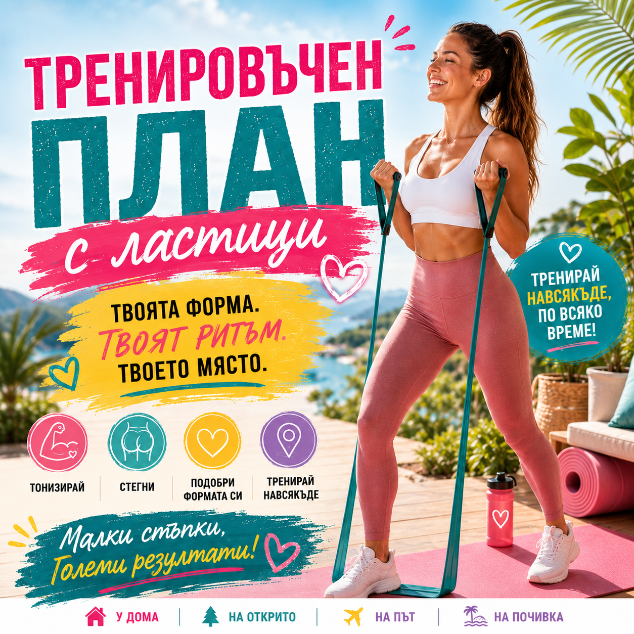 Тренировъчен план с Ластици за вкъщи