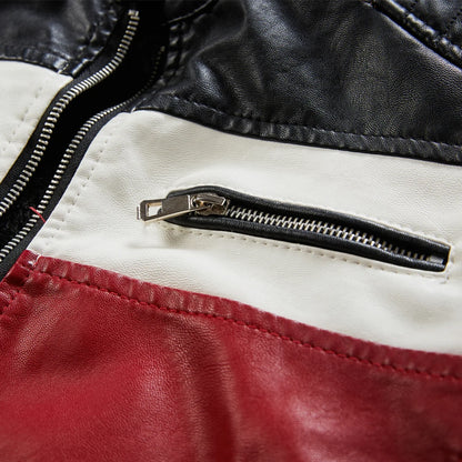 Men's casual motorcycle pilot leather jacket