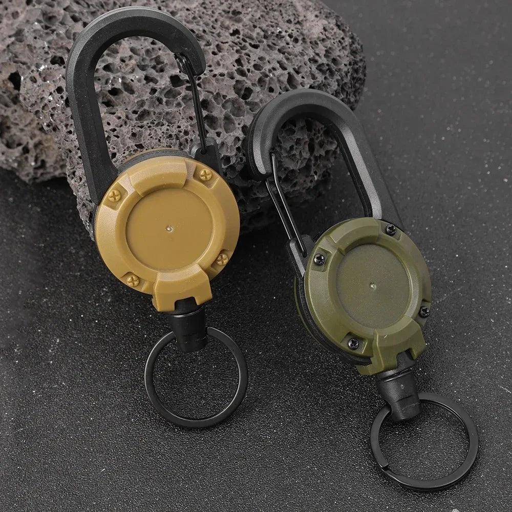Retractable Heavy Duty Pull Reel Carabiner Key Chain