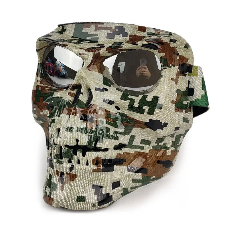 FKY For Motorcycle Glasses Motocross Off-Road Riding Goggles Cycling Glasses with Skull Face Mask for Open Face Helmet