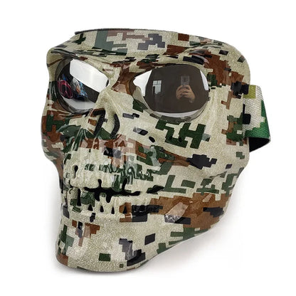 FKY For Motorcycle Glasses Motocross Off-Road Riding Goggles Cycling Glasses with Skull Face Mask for Open Face Helmet