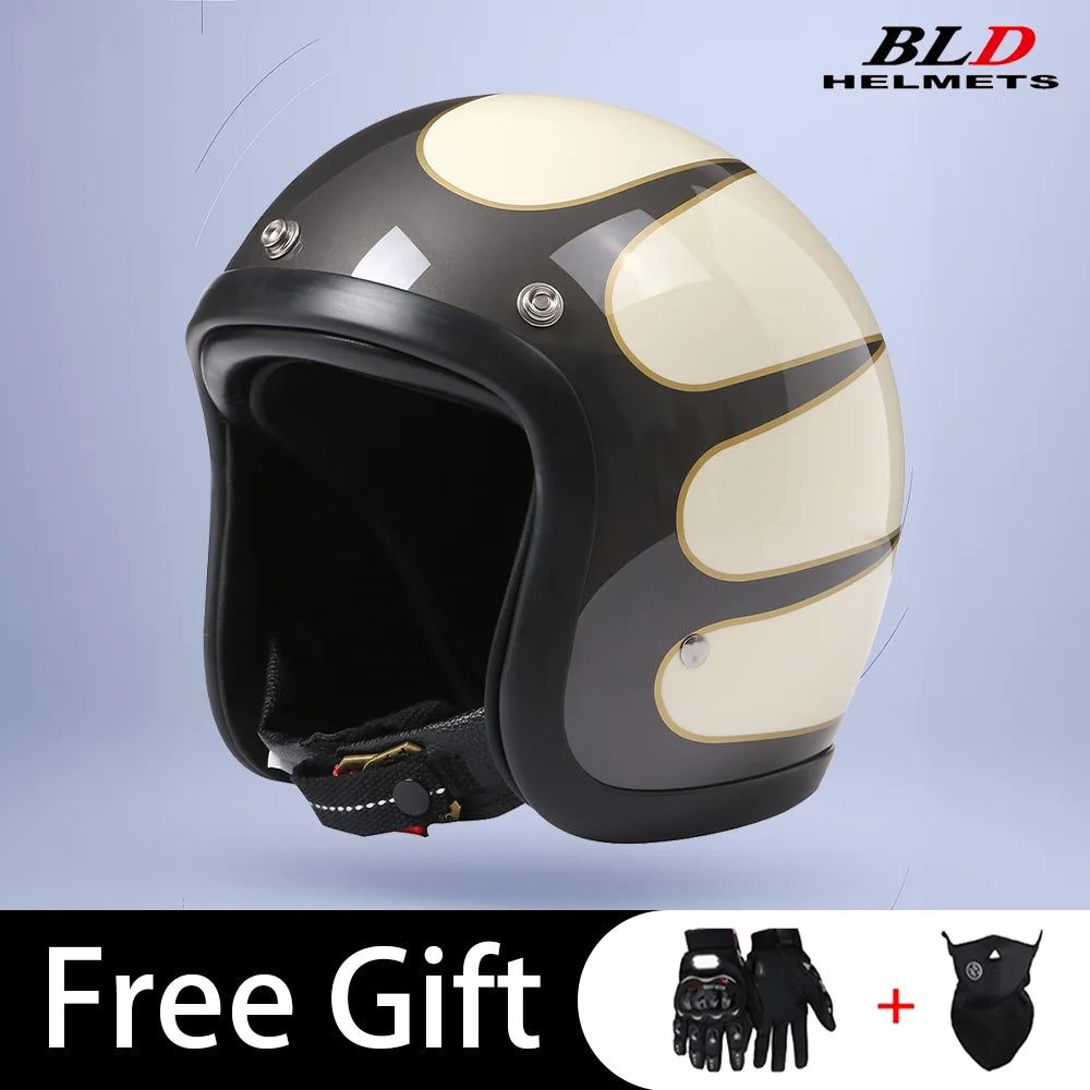 BLD Retro Street Bike Half Helmet