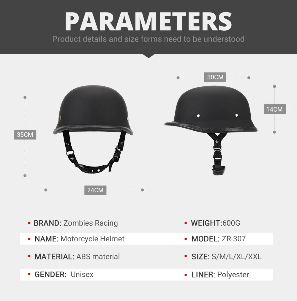 Motorcycle Half Helmet German