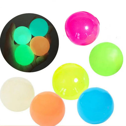 Throwing Luminous Sticky Balls, Glows in The Dark