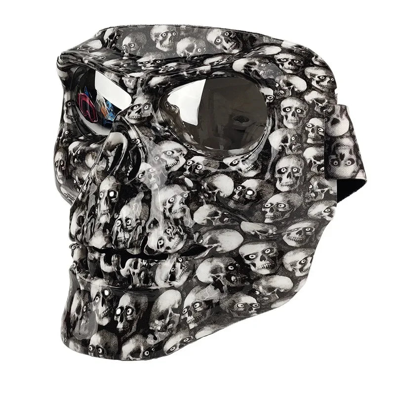 FKY For Motorcycle Glasses Motocross Off-Road Riding Goggles Cycling Glasses with Skull Face Mask for Open Face Helmet