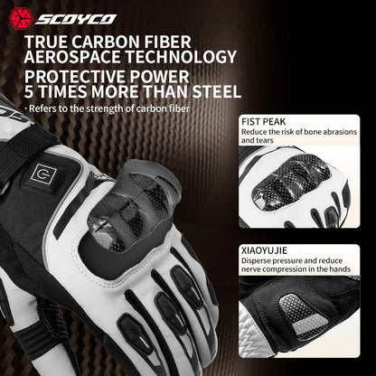 SCOYCO Motorcycle Gloves Winter Warm Electric HEATING