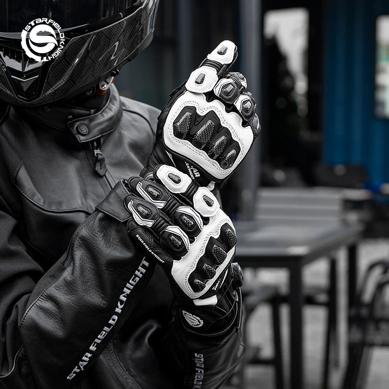 SFK Newest Full Finger Motorcycle Riding Gloves Carbon Fiber