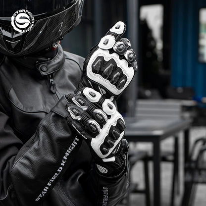 SFK Newest Full Finger Motorcycle Riding Gloves Carbon Fiber