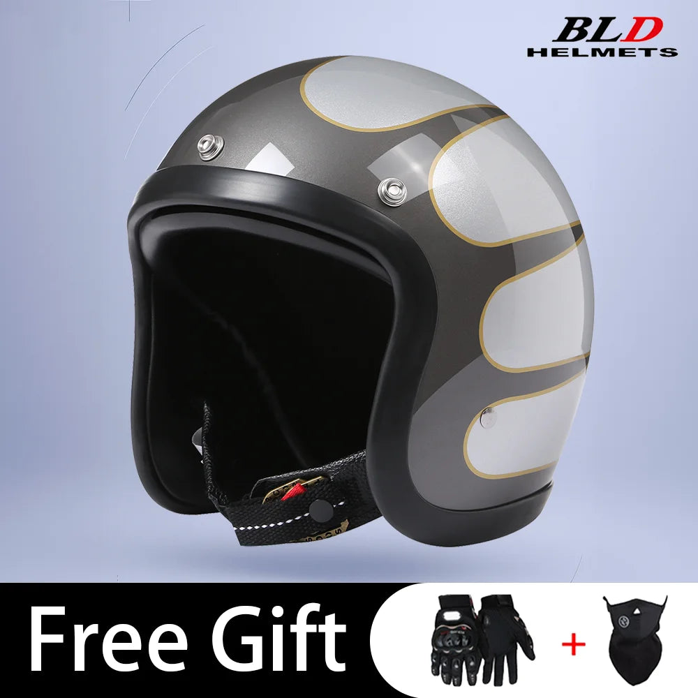 BLD Retro Street Bike Half Helmet