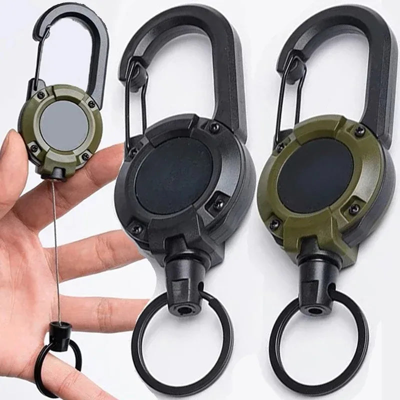 Retractable Heavy Duty Pull Reel Carabiner Key Chain