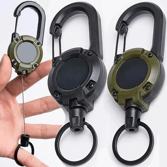 Retractable Heavy Duty Pull Reel Carabiner Key Chain