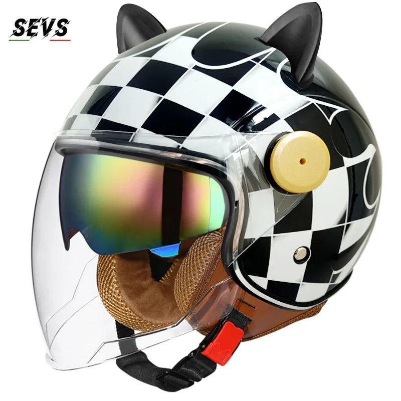 Motorcycle Helmet Retro 3C & DOT
