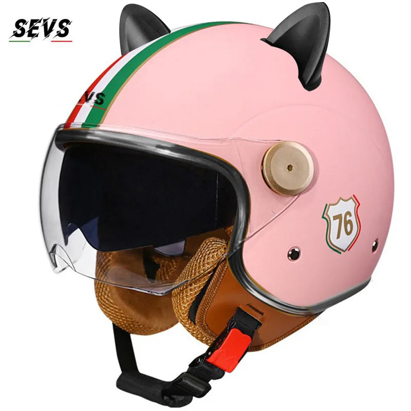 Motorcycle Helmet Retro 3C & DOT