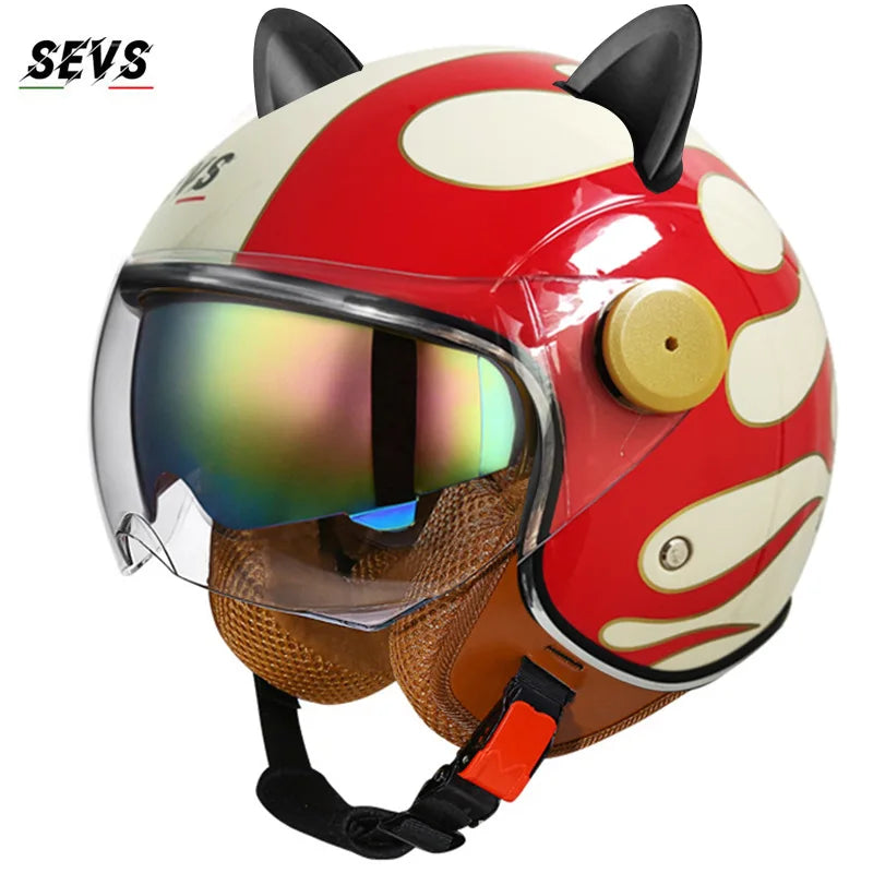 Motorcycle Helmet Retro 3C & DOT