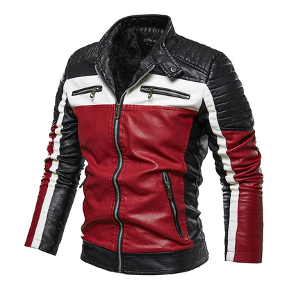 Men's casual motorcycle pilot leather jacket