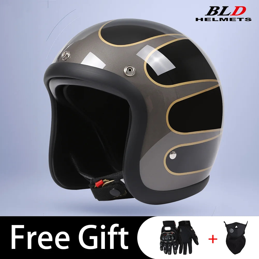 BLD Retro Street Bike Half Helmet