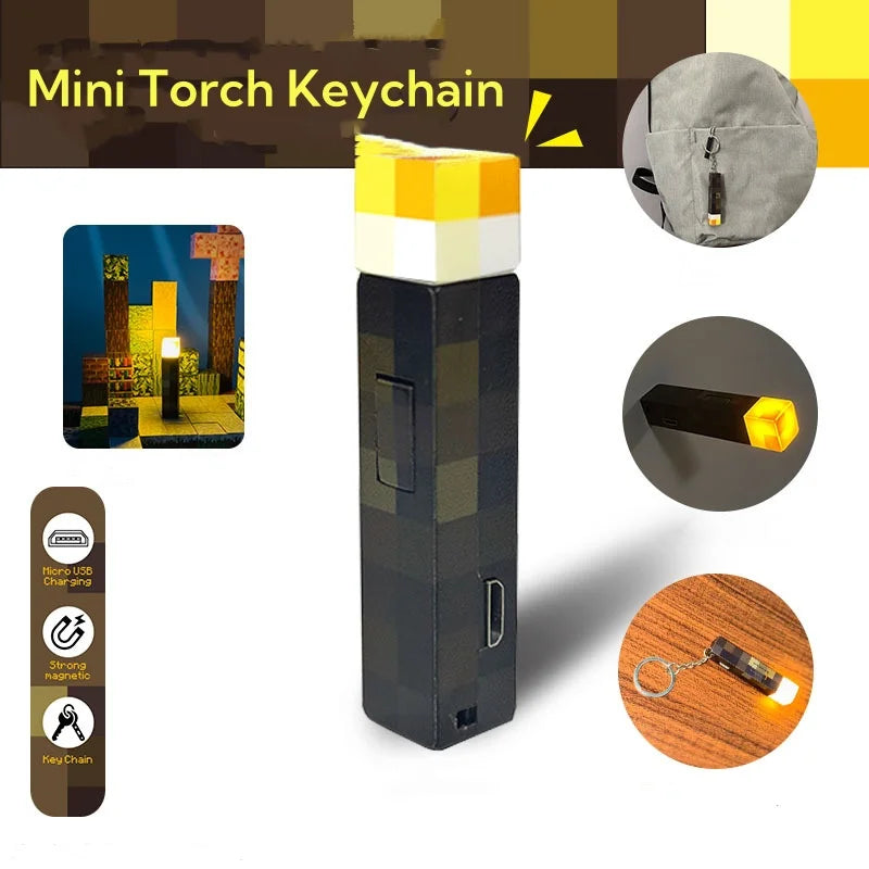 Rechargeable Mini Torch Keychain MINECRAFT