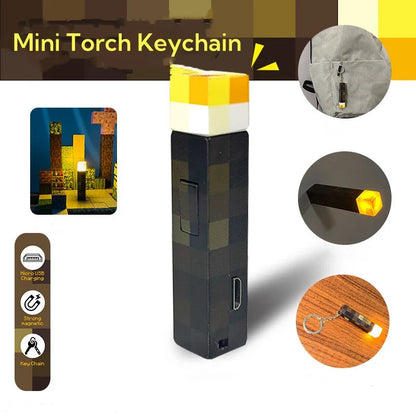 Rechargeable Mini Torch Keychain MINECRAFT
