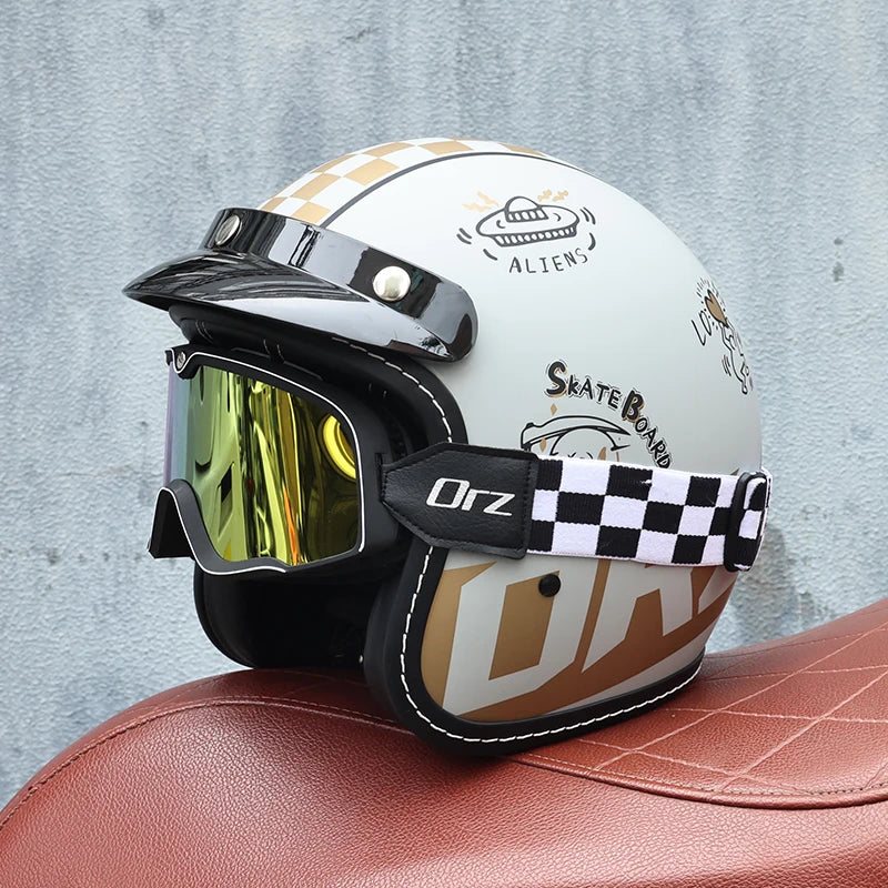 ORZ Retro Motorcycle Helmet
