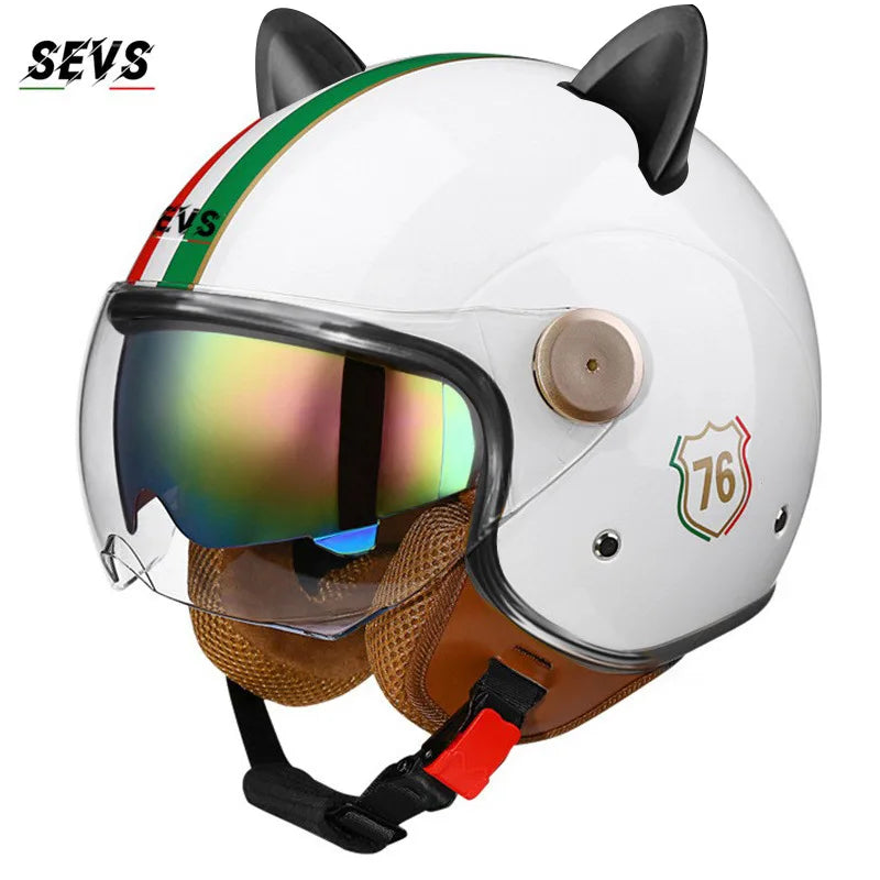 Motorcycle Helmet Retro 3C & DOT