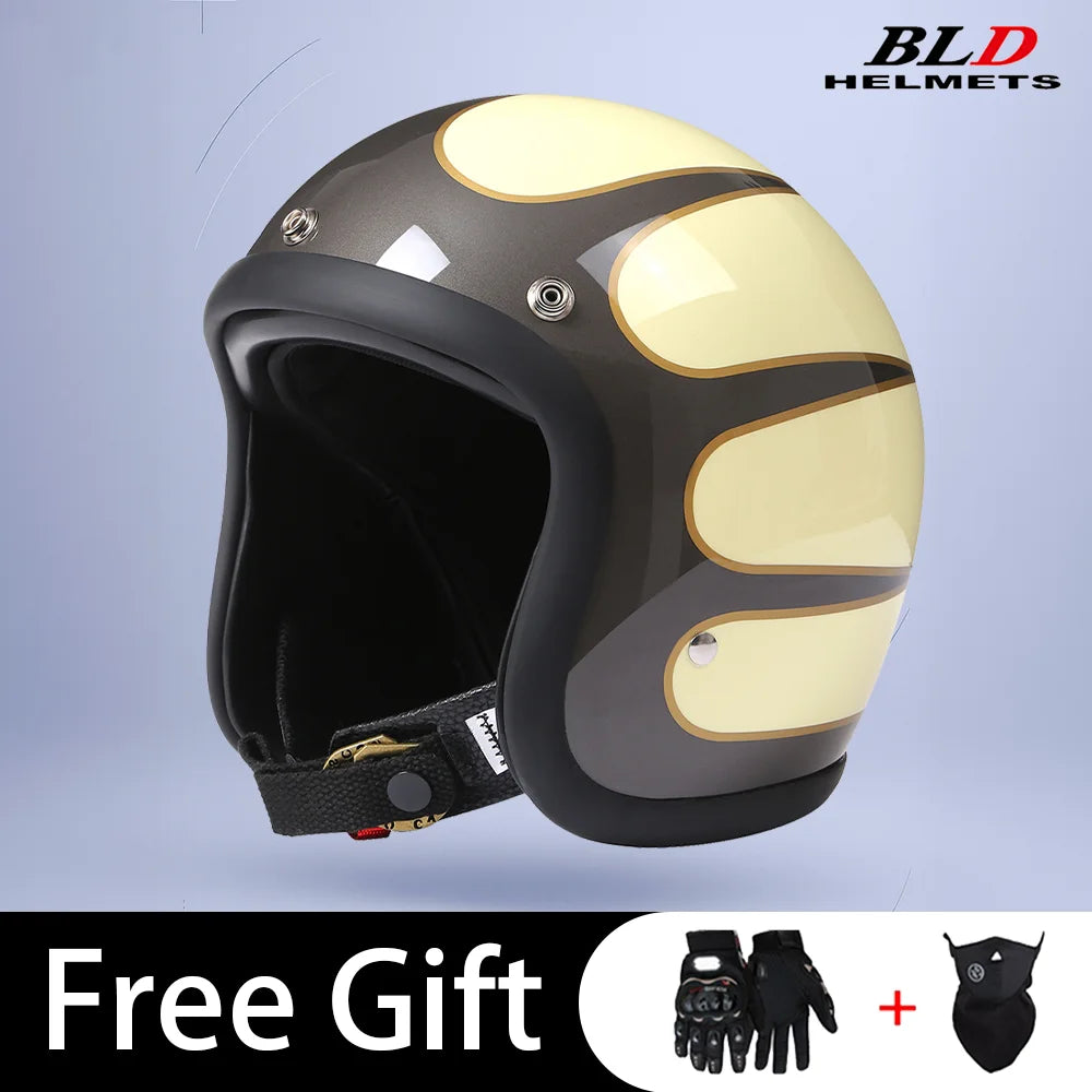 BLD Retro Street Bike Half Helmet