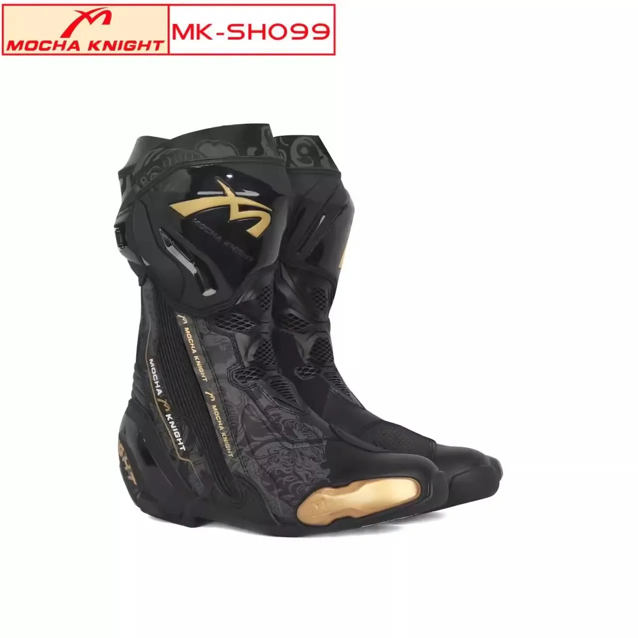 BENKIA Mocha Motorcycle Track Riding Boots