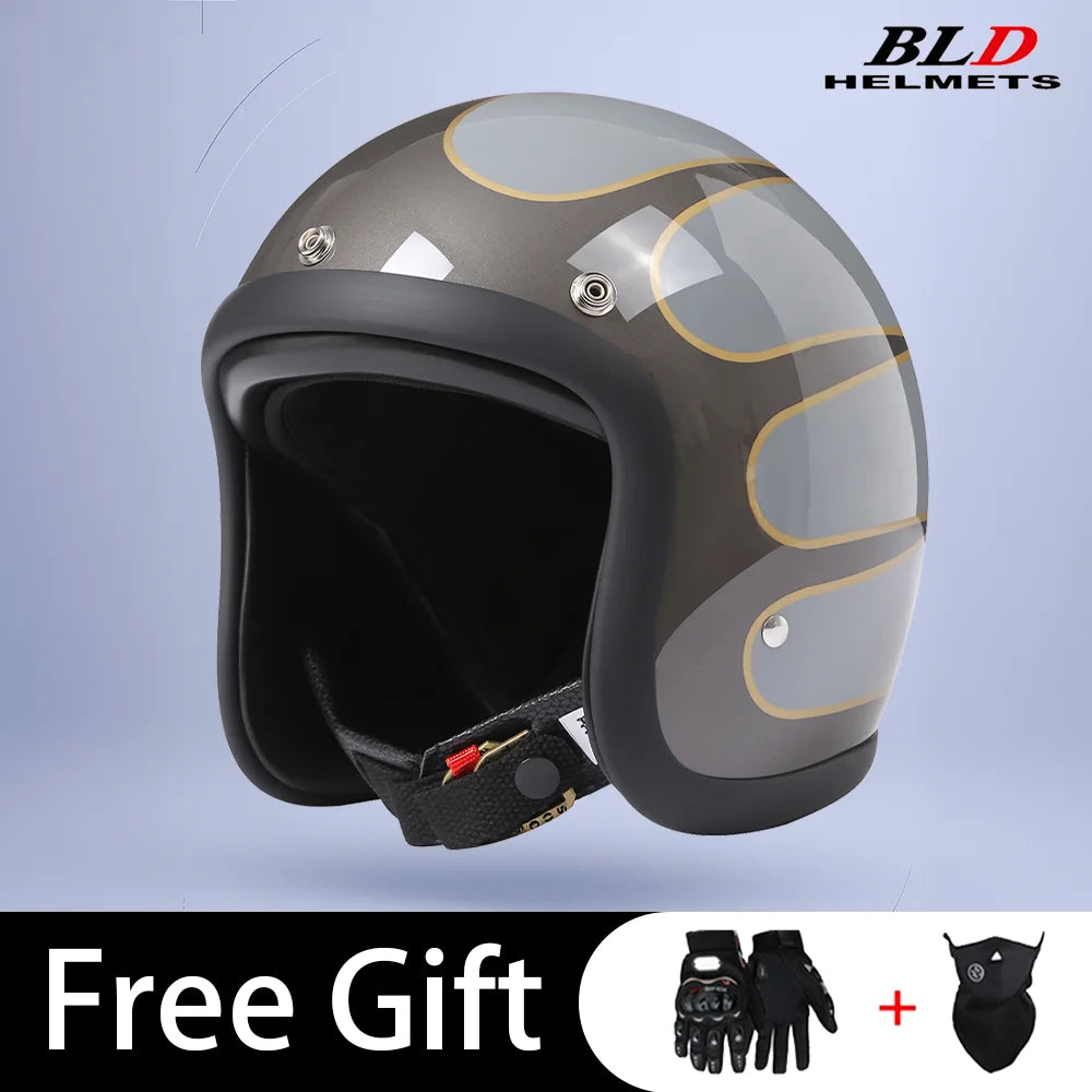 BLD Retro Street Bike Half Helmet