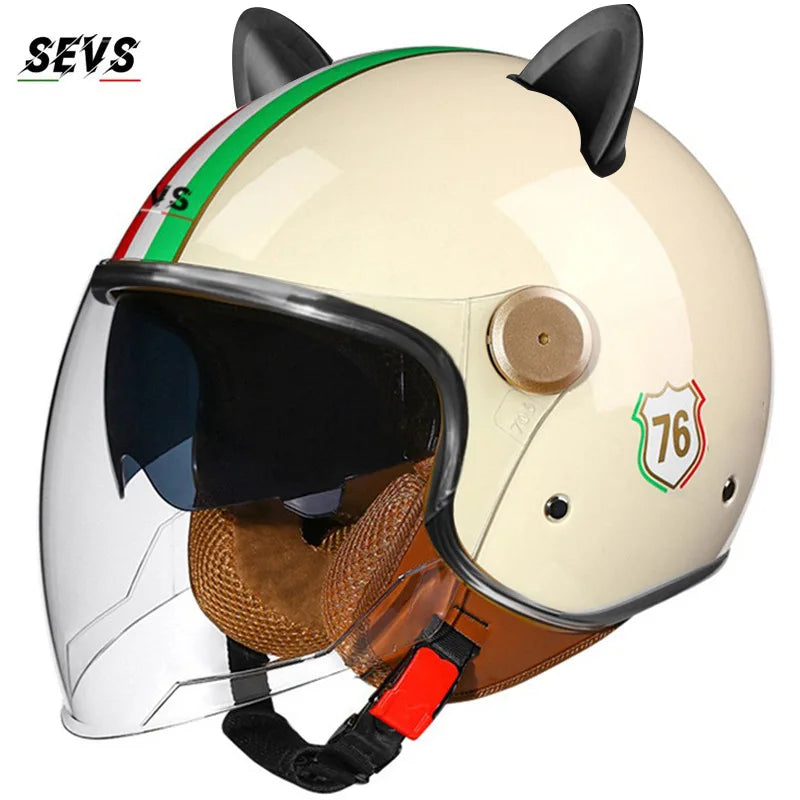 Motorcycle Helmet Retro 3C & DOT