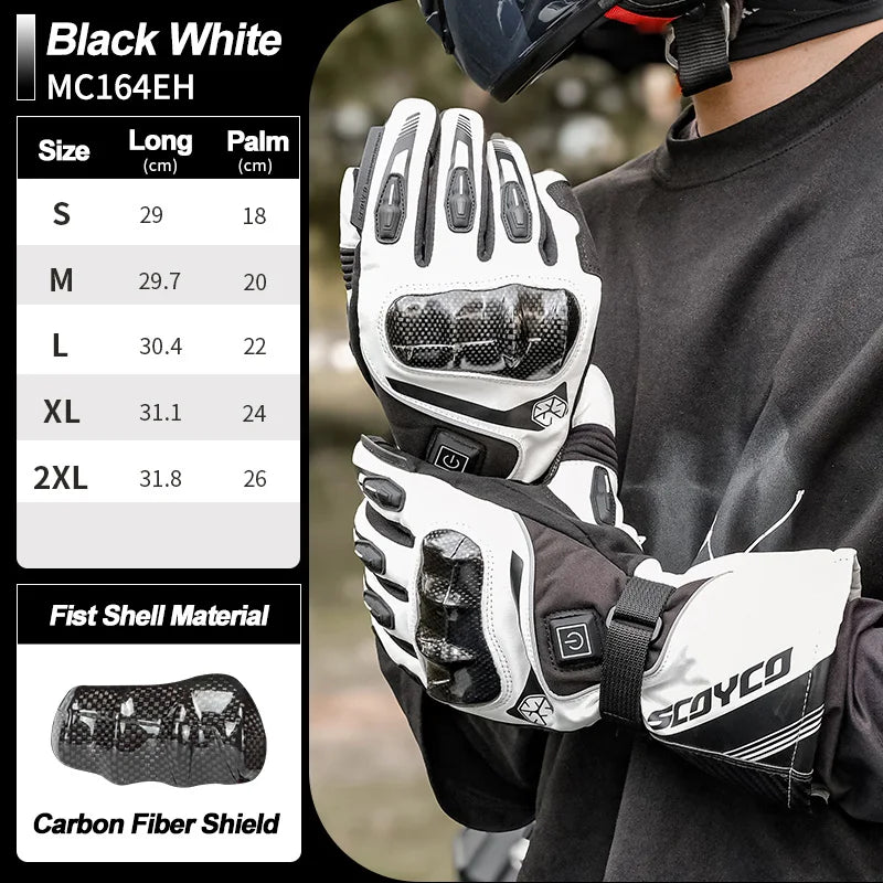 SCOYCO Motorcycle Gloves Winter Warm Electric HEATING
