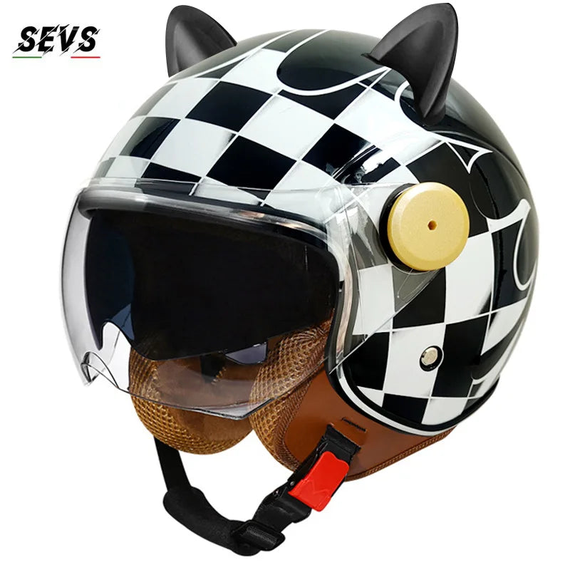 Motorcycle Helmet Retro 3C & DOT