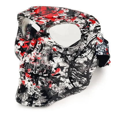 FKY For Motorcycle Glasses Motocross Off-Road Riding Goggles Cycling Glasses with Skull Face Mask for Open Face Helmet