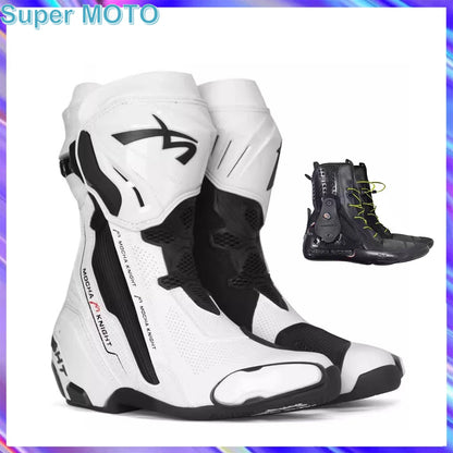 BENKIA Mocha Motorcycle Track Riding Boots