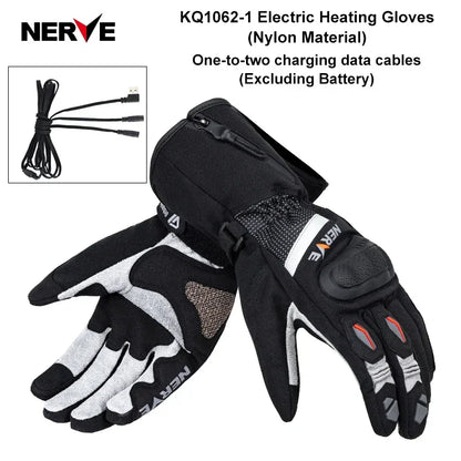 NERVE Leather Heated Motorcycle Gloves Winter Heating Gloves