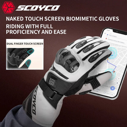 SCOYCO Motorcycle Gloves Winter Warm Electric HEATING